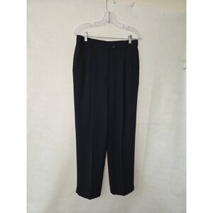 Ingenuity Dress Pant Women 12 Dark Navy Vintage High Rise Pleated Made in Canada